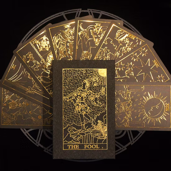 Custom Printed Plastic Soft Touch Laminated Holographic Game Cards Oracle Tarot Cards